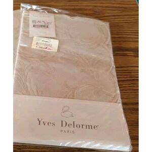 Pair New Vintage‎ Yves Delorme Boudoir  Quilted Ecru Pillow Sham 12 X 16 Cotton